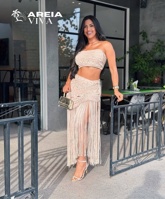 Conjunto Rayon Luxo Três Peças - Tamanho Único - Veste do 36 ao 44